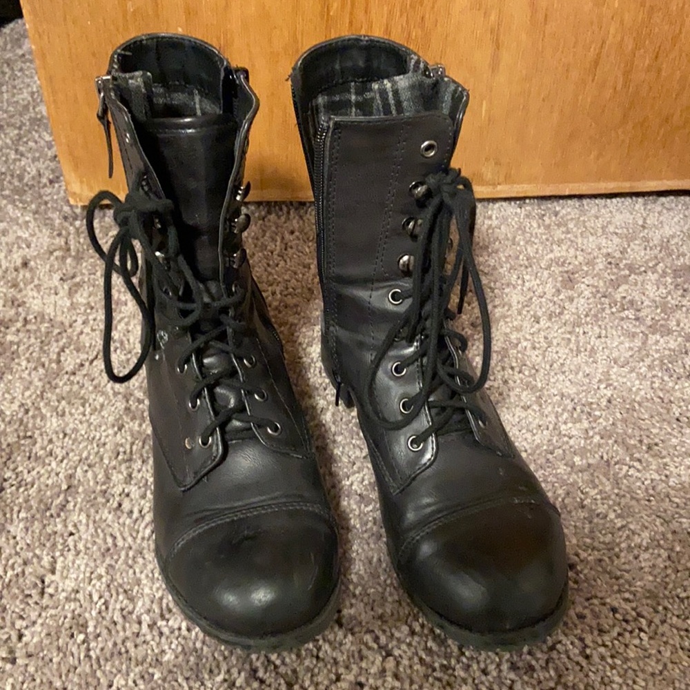 Lace up combat boots